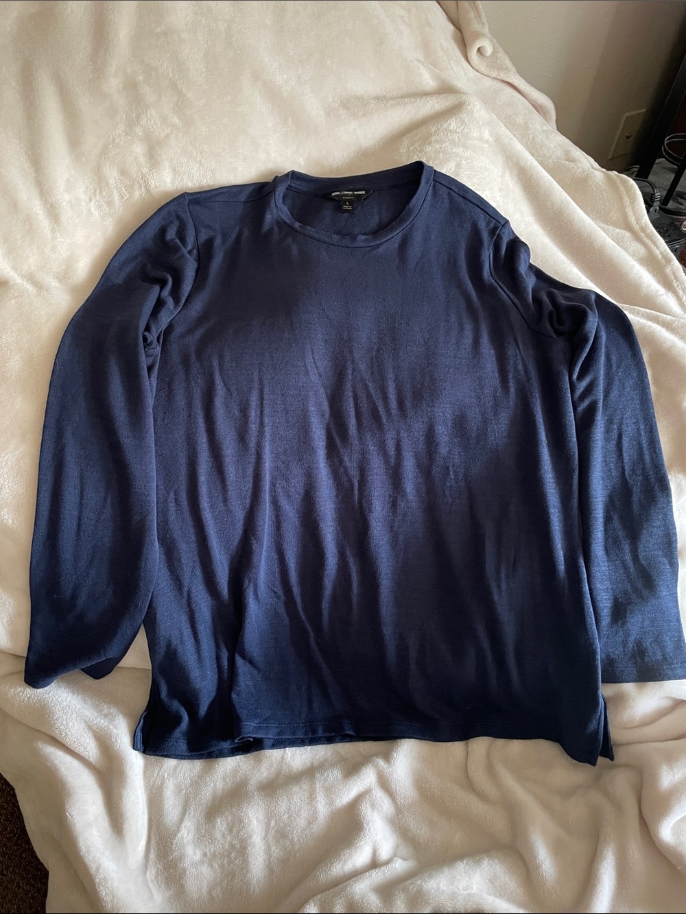 Banana Republic Navy Long-Sleeve Crewneck Top